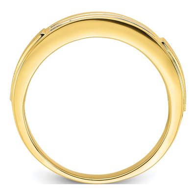 Men's 10K Yellow Gold 1/5 ct tw Lab-Grown Diamond Double Row Ring – view 2