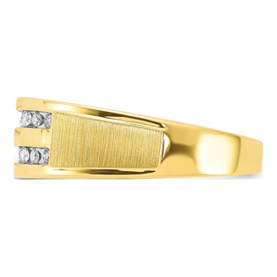 Men's 10K Yellow Gold 1/5 ct tw Lab-Grown Diamond Double Row Ring – view 3