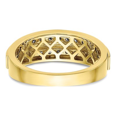 Men's 10K Yellow Gold 1/5 ct tw Lab-Grown Diamond Double Row Ring – view 5