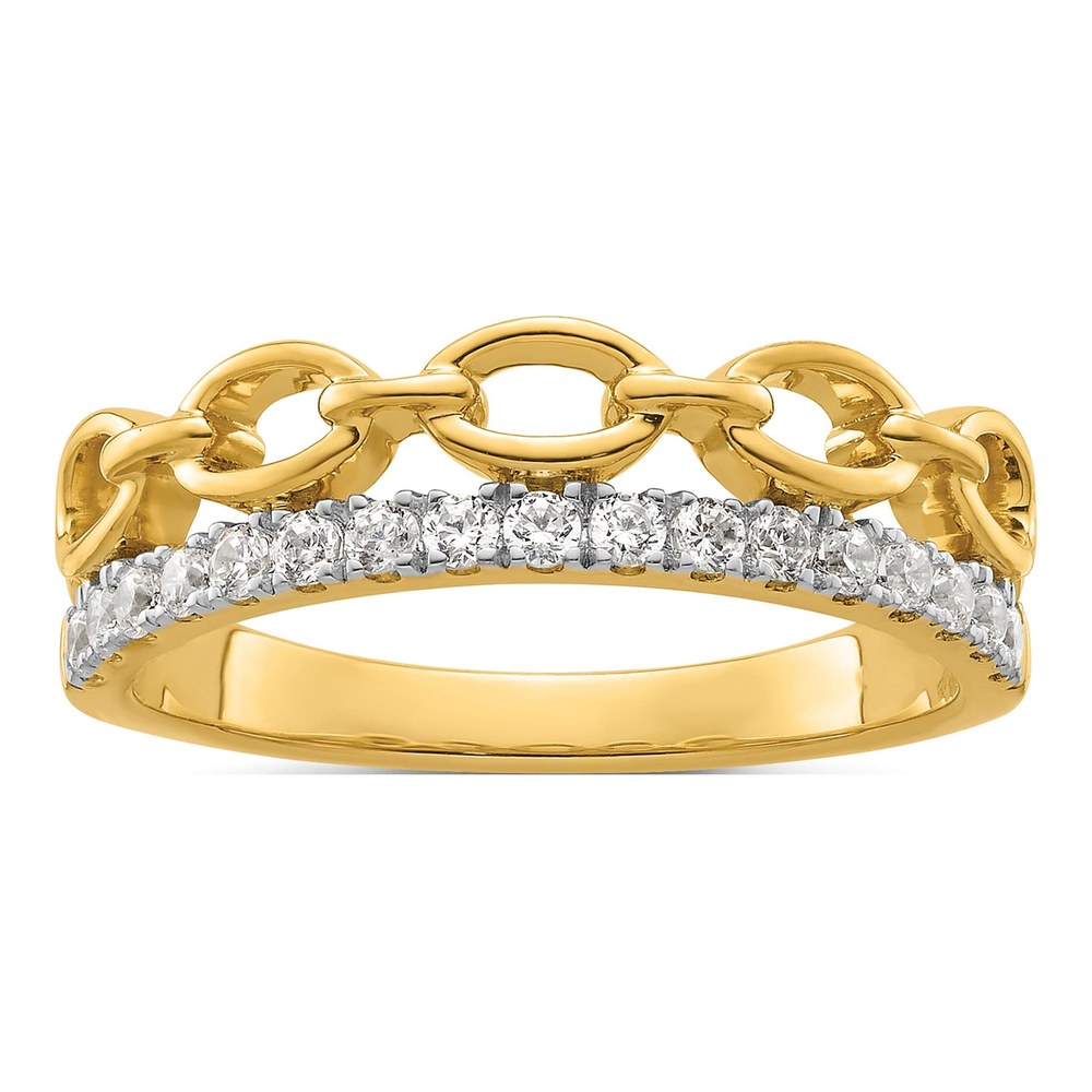 14K Yellow Gold 1/3 ct tw Lab-Grown Diamond Ring