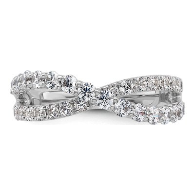 14K White Gold 1 ct tw Lab-Grown Diamond Crisscross Ring – view 5