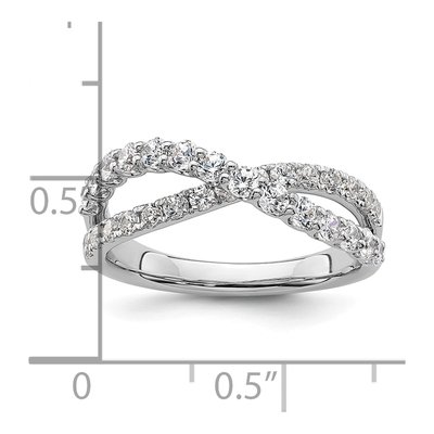 14K White Gold 1 ct tw Lab-Grown Diamond Crisscross Ring – view 8
