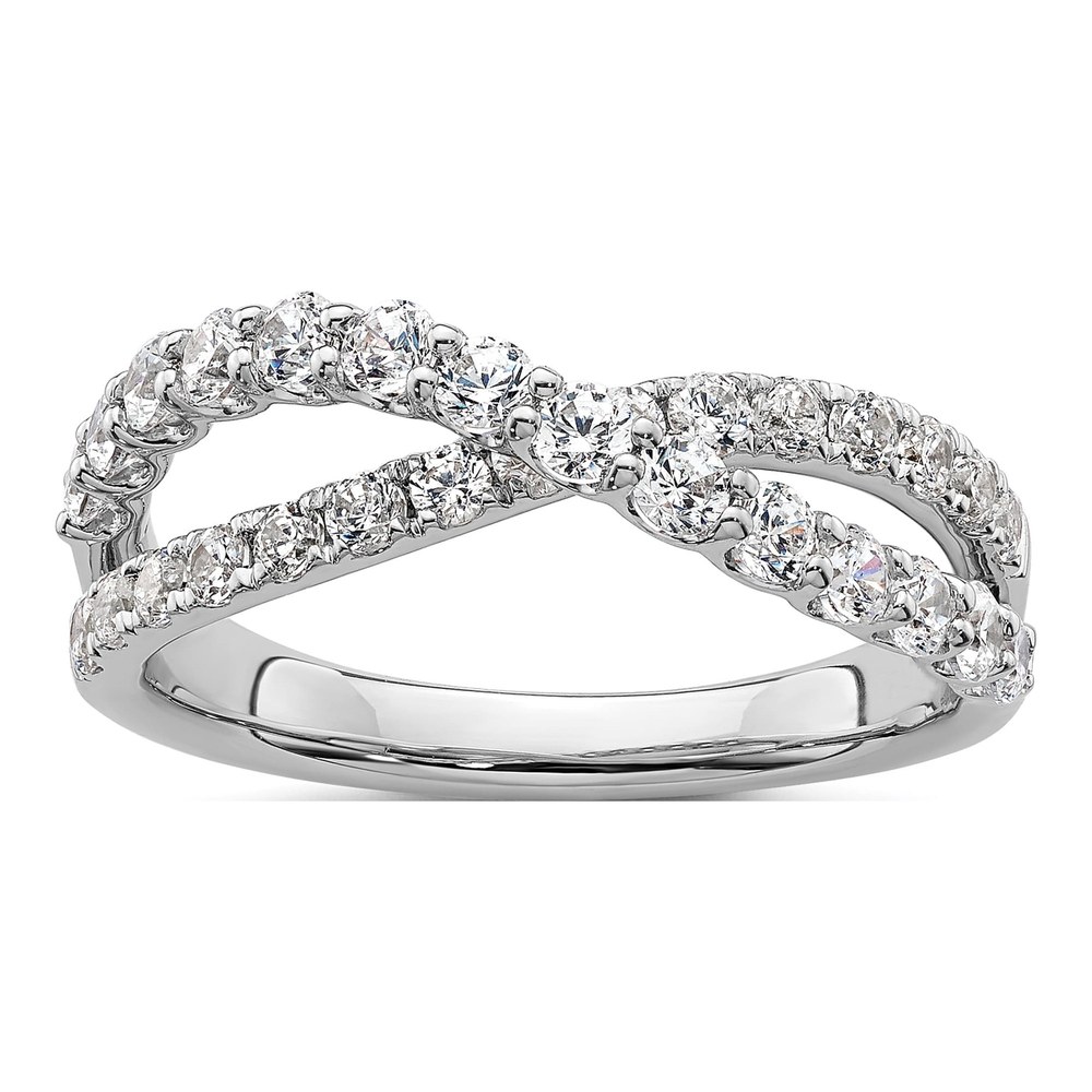 14K White Gold 1 ct tw Lab-Grown Diamond Crisscross Ring