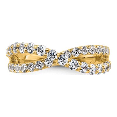 14K Yellow Gold 1 ct tw Lab-Grown Diamond Crisscross Ring – view 5