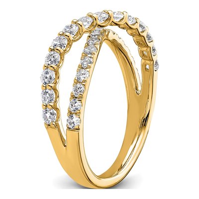 14K Yellow Gold 1 ct tw Lab-Grown Diamond Crisscross Ring – view 7