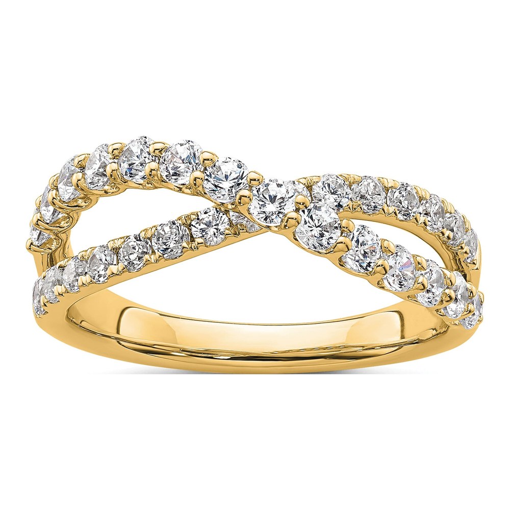 14K Yellow Gold 1 ct tw Lab-Grown Diamond Crisscross Ring