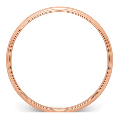 14K Rose Gold 4mm Domed Milgrain Wedding Band – view 4