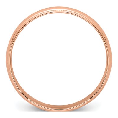 14K Rose Gold 5mm Domed Milgrain Wedding Band – view 4
