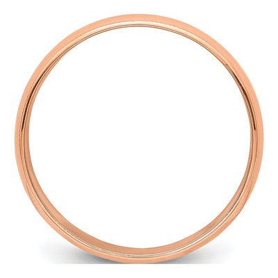 14K Rose Gold 6mm Domed Milgrain Wedding Band – view 4