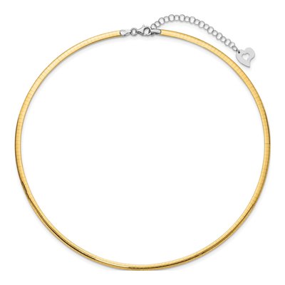 14K Two-Tone Gold Reversible Omega Necklace – view 3