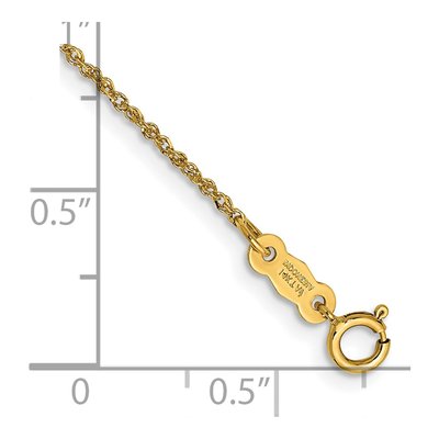 14K Yellow Gold 1.1mm Ropa Rope Chain Bracelet – view 2