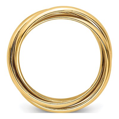 14K Yellow Gold 6mm Rolling Wedding Band – view 3