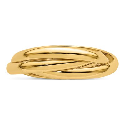 14K Yellow Gold 6mm Rolling Wedding Band – view 4