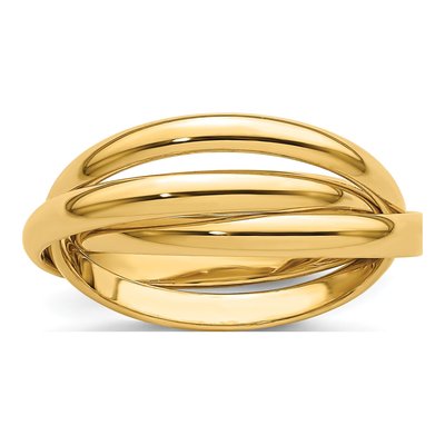 14K Yellow Gold 6mm Rolling Wedding Band
