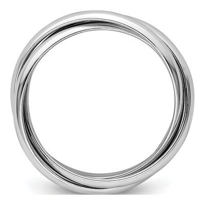 14K White Gold 6mm Rolling Wedding Band – view 3