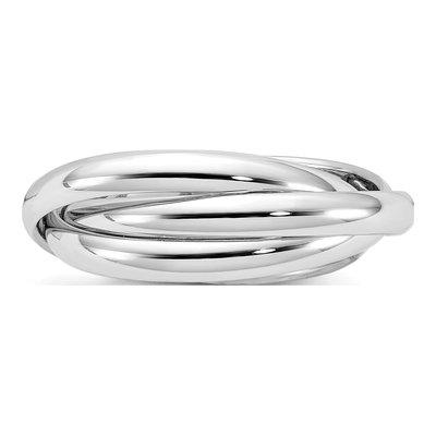 14K White Gold 6mm Rolling Wedding Band – view 4