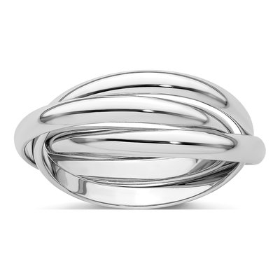 14K White Gold 6mm Rolling Wedding Band
