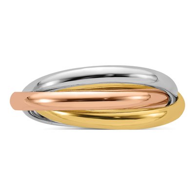 14K Tri-Color Gold 6mm Rolling Wedding Band – view 5