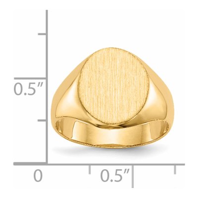 14K Yellow Gold Oval Signet Ring – view 6