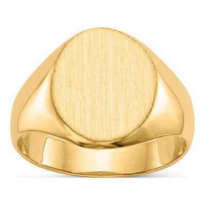 14K Yellow Gold Oval Signet Ring