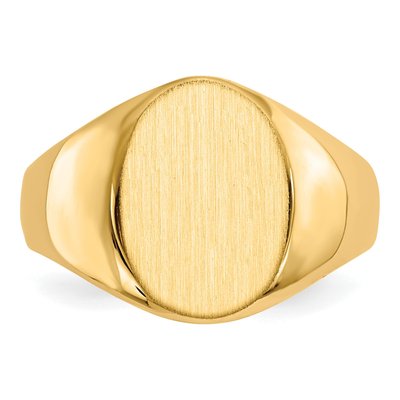 Men's 14K Yellow Gold Oval Signet Ring – view 5