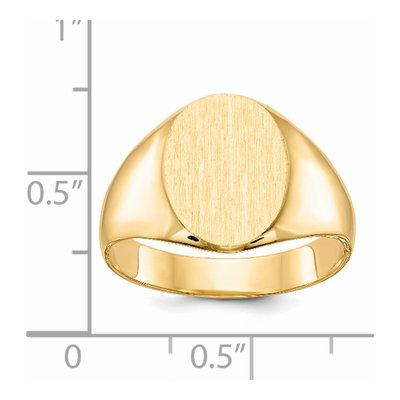 Men's 14K Yellow Gold Oval Signet Ring – view 6