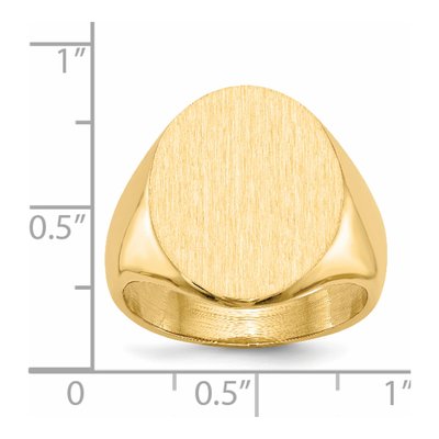 Men's 14K Yellow Gold Oval Signet Ring – view 6