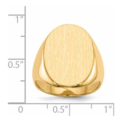 Men's 14K Yellow Gold Oval Signet Ring – view 6