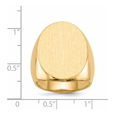 Men's 14K Yellow Gold Large Oval Signet Ring – view 6