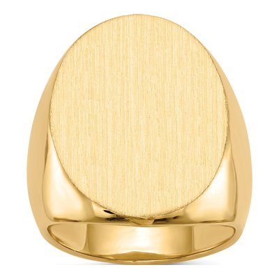 Men's 14K Yellow Gold Large Oval Signet Ring