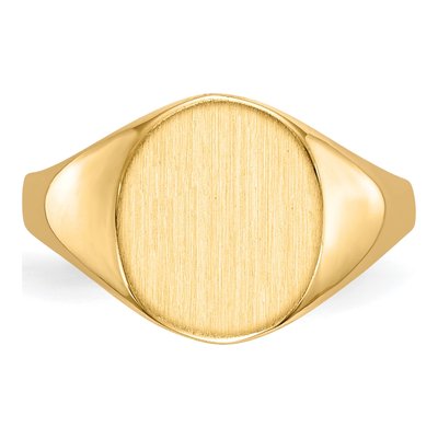 14K Yellow Gold Oval Signet Ring – view 5