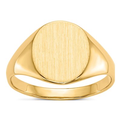 14K Yellow Gold Oval Signet Ring
