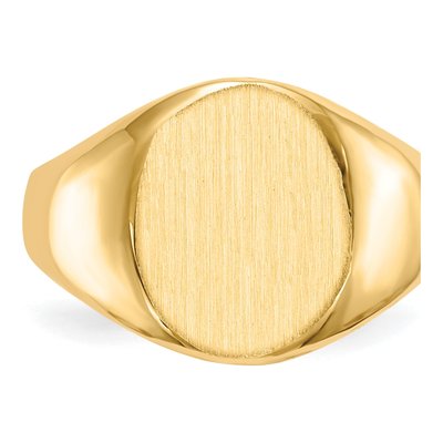 14K Yellow Gold Open Back Signet Ring – view 5