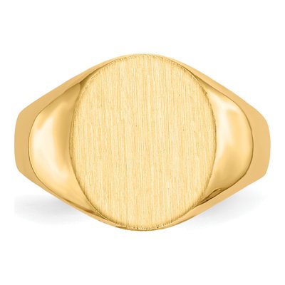 Men's 14K Yellow Gold Oval Open Back Signet Ring – view 5