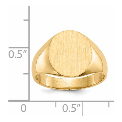 Men's 14K Yellow Gold Oval Open Back Signet Ring – view 6