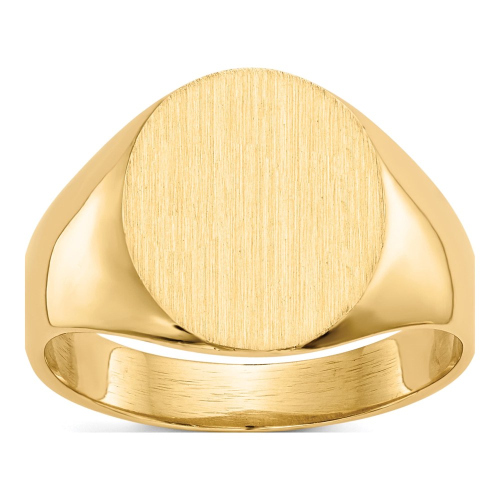 Men's 14K Yellow Gold Oval Open Back Signet Ring