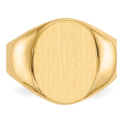 Men's 14K Yellow Gold Oval Open-Back Signet Ring – view 5