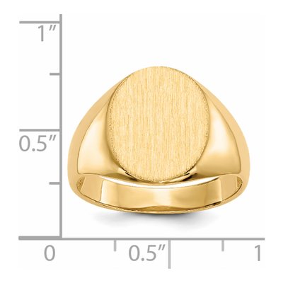 Men's 14K Yellow Gold Oval Open-Back Signet Ring – view 6