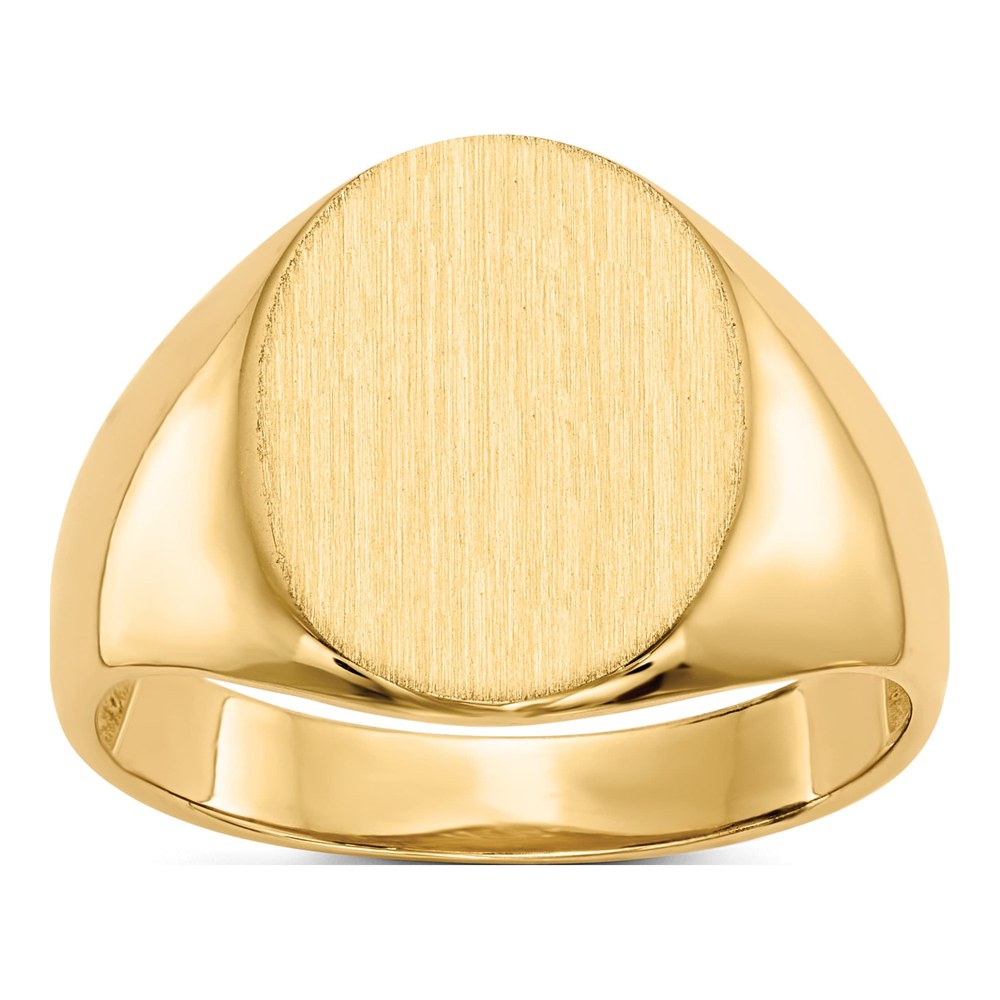 Men's 14K Yellow Gold Oval Open-Back Signet Ring