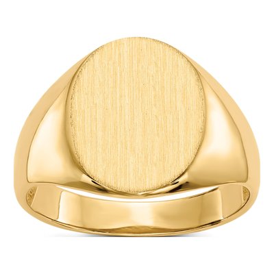 Men's 14K Yellow Gold Oval Open-Back Signet Ring