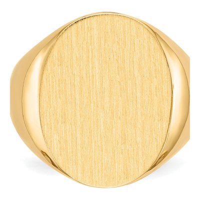 Men's 14K Yellow Gold Oval Signet Ring – view 5