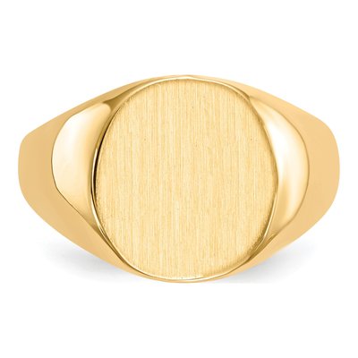 Men's 14K Yellow Gold Oval Signet Ring – view 4