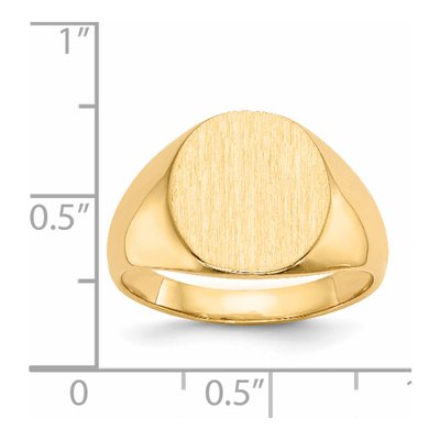 Men's 14K Yellow Gold Oval Signet Ring – view 5