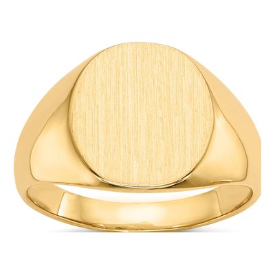 Men's 14K Yellow Gold Oval Signet Ring