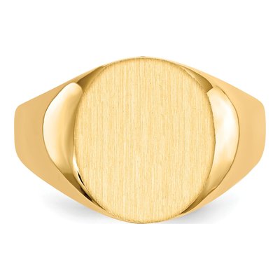 Men's 14K Yellow Gold Oval Signet Ring – view 5