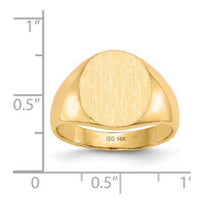 Men's 14K Yellow Gold Oval Signet Ring – view 6