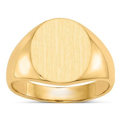 Men's 14K Yellow Gold Oval Signet Ring