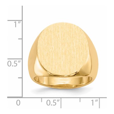 Men's 14K Yellow Gold Oval Signet Ring – view 6