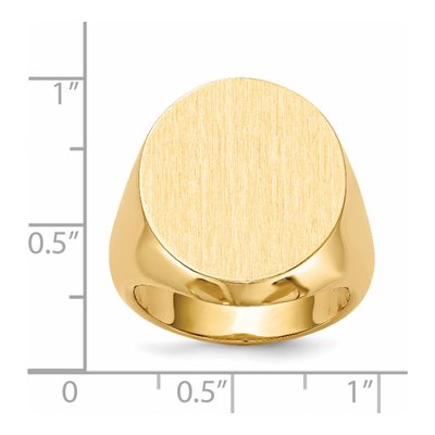 Men's 14K Yellow Gold Oval Signet Ring – view 5