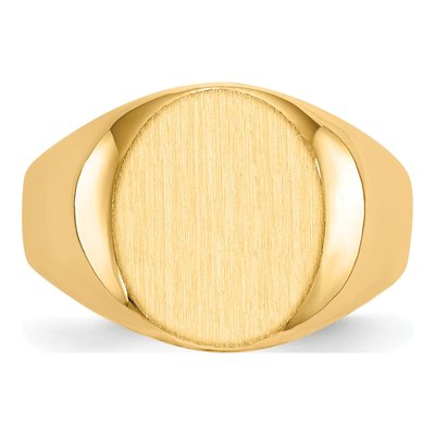 Men's 14K Yellow Gold Oval Open Back Signet Ring – view 4